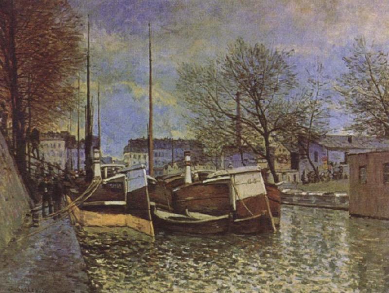 Alfred Sisley Saint-Martin Canal in Paris Norge oil painting art
